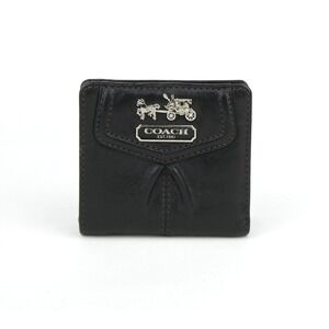 Coach Madison Black Leather Small Bifold Wallet